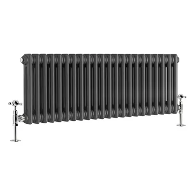 (300 x 1010mm Double, Anthracite) PlumbGalaxy Traditional-Style Cast Iron Radiator