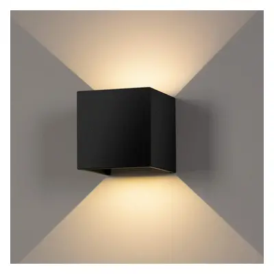 (Black, Waterproof) 2Pcs Warm Light LED Wall Lamp Indoor/Outdoor LED Waterproof Modern Wall Ligh