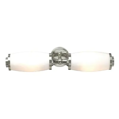 IP Wall Light x Enc Glass Shades on a Bar Polished Nickel LED G9 3.5W