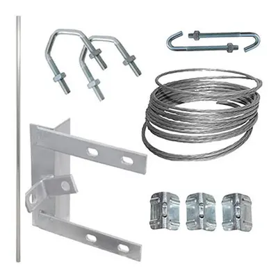 6 Inch Chimney Lashing Bracket & Pole Mast Kit TV Aerial Satellite Roof Mounting