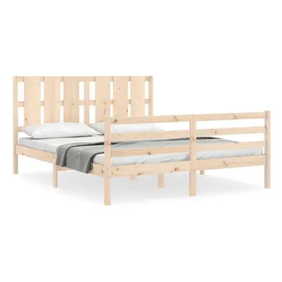 (brown, x cm) vidaXL Bed Frame Bed Base Platform Bed with Headboard Small Single Solid Wood