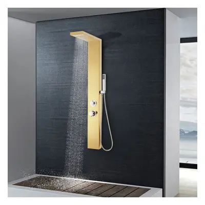 vidaXL Shower Panel System Stainless Steel Gold Bathtub Shower Fixture