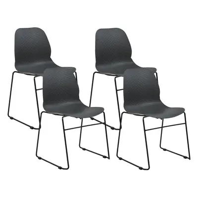 Set of Dining Chairs PANORA Dark Grey