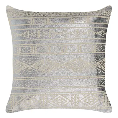 Cotton Cushion Geometric Pattern x cm Silver OUJDA