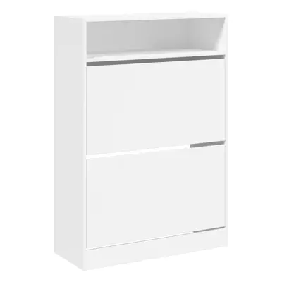 (white, x x cm) vidaXL Shoe Cabinet with Flip-Drawers Shoe Storage Shelf Shoe Rack Cupboard