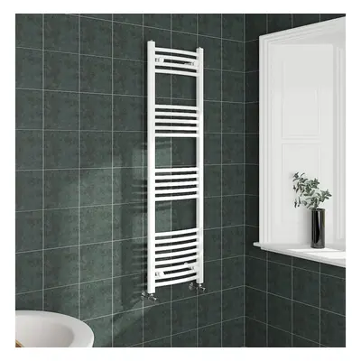 (1400x400mm, White) NRG Curved Central Heating Towel Rail Bathroom Heated Rad Radiators Ladder W