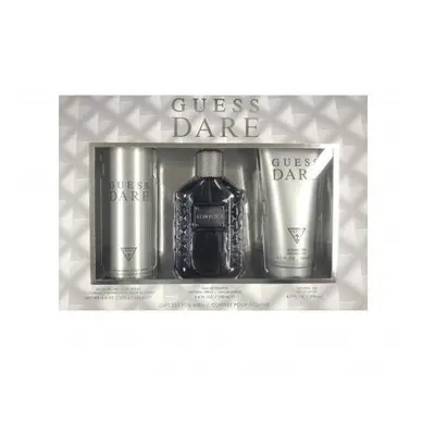 Guess Dare Pieces Set For Men: 3.4 Eau De Toilette Spray + 6.7 Shower Gel + Oz Body Spray