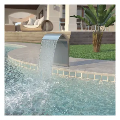 vidaXL Pool Fountain Stainless Steel 45x30x65cm Silver Pond Water Cascade Kit