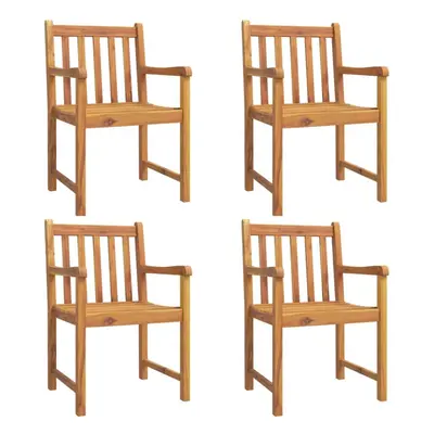 (4 pcs) vidaXL Garden Chairs Outdoor Stackable Dining Chair Armchair Solid Wood Teak