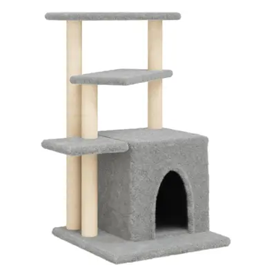 (light grey) vidaXL Cat Tree with Sisal Scratching Posts Cat Tower Pet Cat Climbing Tree