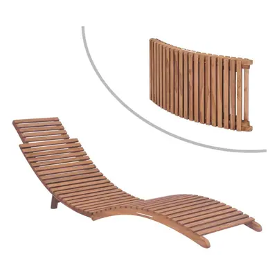 vidaXL Solid Teak Folding Sunlounger 175x50x55cm Lounge Day Bed Seat Chair