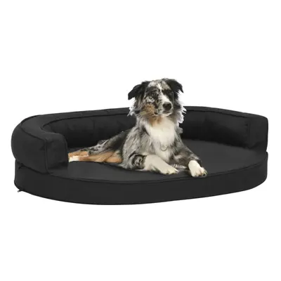 vidaXL Ergonomic Dog Bed Mattress Linen Look Black Dog Pet Cushion Sofa Basket