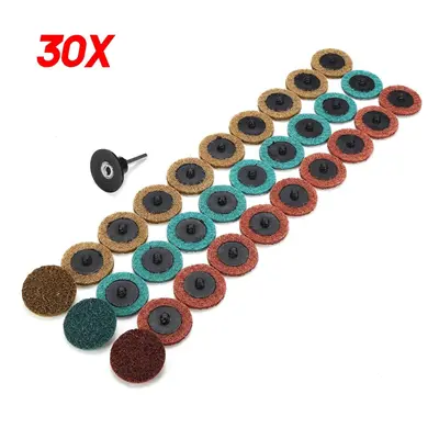 (30 PCS) 15/30/45Pcs Inch Sanding Discs Set Polishing Pad Non-woven Cloth Abrasive Tools