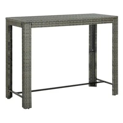 vidaXL Garden Bar Table Grey Poly Rattan Outdoor Patio Furniture Coffee Drink