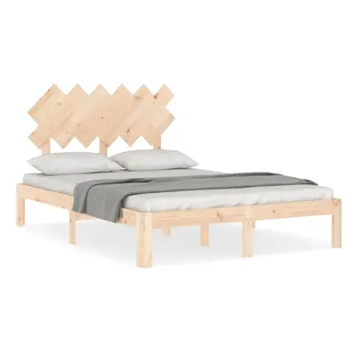 vidaXL Bed Frame Bed Base Platform Bed with Headboard Small Double Solid Wood