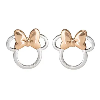 Minnie Mouse Silver and Rose Gold Earrings E901880TL