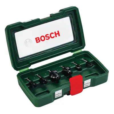 Bosch 6-Piece Hard Metal Router Bit Set (for Wood, Shank ? 1/4", Accessory Routers)