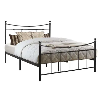 Emily 135cm 4FT6 Double black metal Bed Frame Bedstead decorative finials