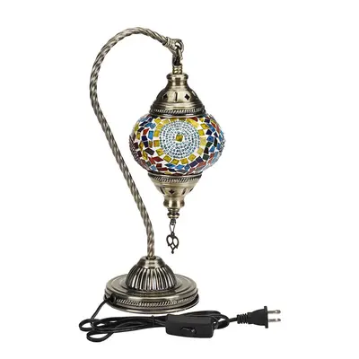 (Type C) 110-240V Retro Turkish Moroccan Romantic Handmade Table Lamp Home Bar Fixture Decor E27