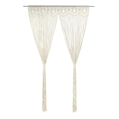 vidaXL Macrame Curtain 140x240 cm Cotton Home Shade Drape Translucent Blind