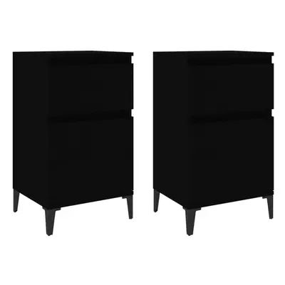 (black, pcs) vidaXL Bedside Cabinets Bedside Table Nightstand Table Side Table End Table