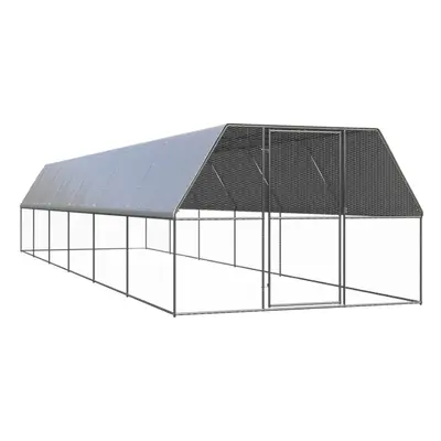 (3 x x m) vidaXL Outdoor Chicken Cage Galvanised Steel Hen House Chicken Run Multi Sizes