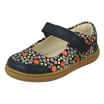 (Navy, UK Infant) Girls Clarks Casual Shoes Flash Bright