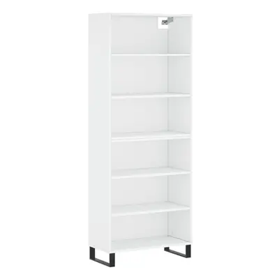 (white, shelves) vidaXL Highboard Sideboard Storage Cabinet High Gloss White Engineered Wood