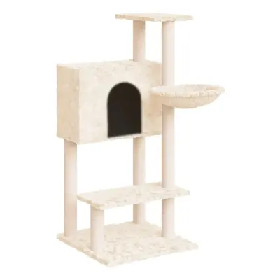 (Cream) vidaXL Cat Tree with Sisal Scratching Posts 108.5 cm Cat Climber Multi Colours