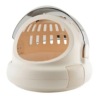 (White) Multifunction Cat Flight Case Portable Space Capsule Pet Kennel Cat Litter Bo*