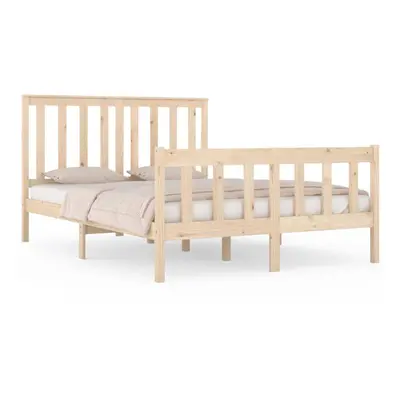 (brown, x cm) vidaXL Bed Frame Platform Bed Wooden Bedstead with Headboard Solid Wood Pine