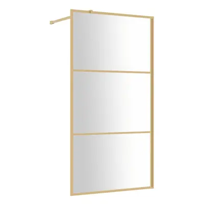 vidaXL Walk-in Shower Wall Bath Screen Shower Screen with Clear ESG Glass Gold