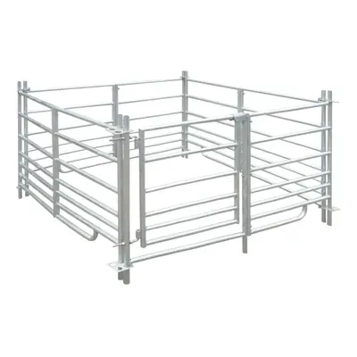 4-Panel Sheep Pen Sheep Hurdles with Lock Galvanised Steel x x cm