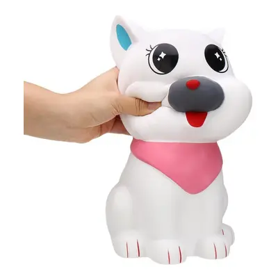 29cm Giant White Scarf Dog Squishy Slow Rebound Decompression Simulation Toy with Bag Packaging