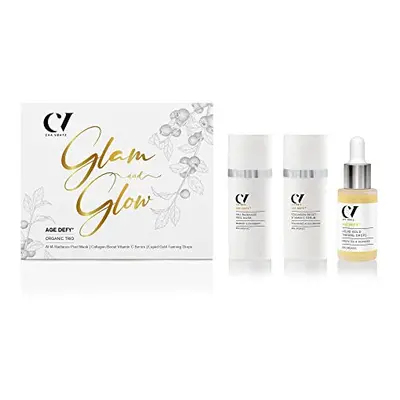 Defy+ Glam and Glow Organic Trio | Natural & Anti-Ageing Facial Gift Set by Cha VÃ¸htz | AHA Mas