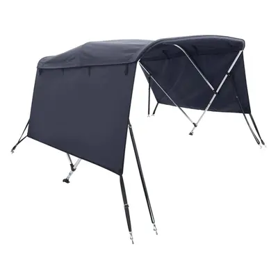 (blue, x (200-213) cm/without mesh) vidaXL 3-bow Bimini Top with Sidewalls UV-Proof Canvas Boat 