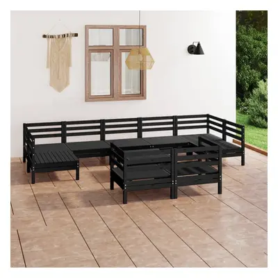 vidaXL Garden Lounge Set Outdoor Lounge Set Piece Black Solid Wood Pine