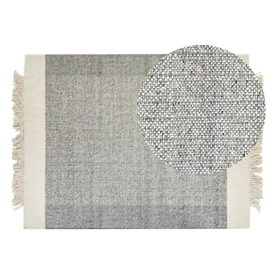 Wool Area Rug x cm Grey and Off-White TATLISU