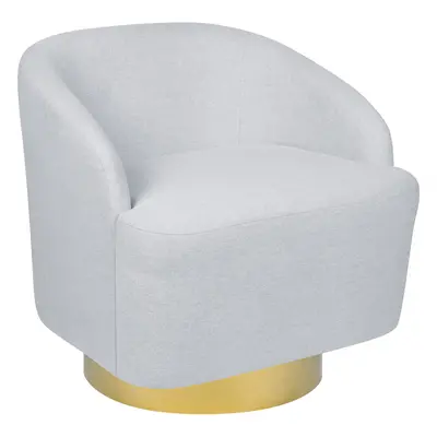 Swivel Armchair LAVIK Fabric Light Grey