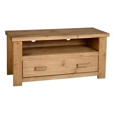 Seconique Tortilla Drawer Flat Screen TV Unit - Distressed Waxed Pine