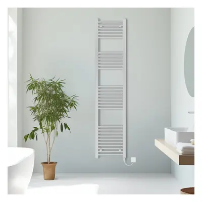 (Chrome, 1800x400mm) Prefilled Electric Straight Heated Towel Rail Radiator Ladder Warmer