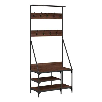 (brown oak) vidaXL Clothes Rack with Shoe Storage Garment Rack Clothes Shelf Clothes Rail