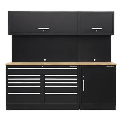 All-in-One 2.3m Garage Storage System - Modular Units - Oak Wood Worktop