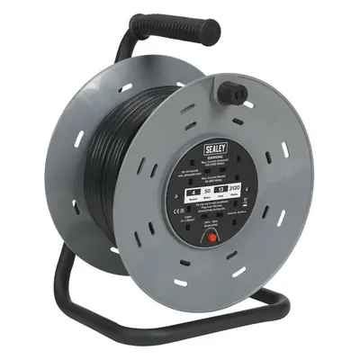 50m Cable Reel with Thermal Trip - x 230V Plug Sockets - x 1.25mm PVC Cable