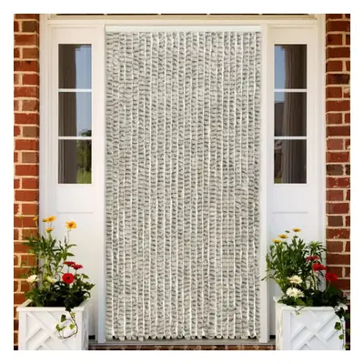 vidaXL Insect Curtain Light and Dark Grey 100x220 cm Chenille Doorway Screen