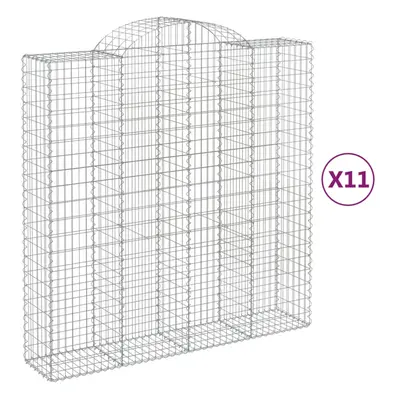 (200 x x 200/220 cm/ pcs) vidaXL Arched Gabion Basket Stone Basket Gabion Retaining Wall Galvani