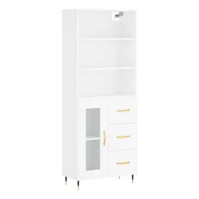 vidaXL Highboard Sideboard Cupboard Storage Cabinet White Engineered Wood