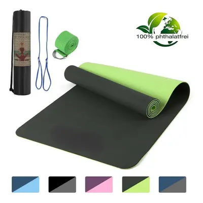 72x24IN Non-slip Yoga Mat TPE Eco Friendly Fitness Pilates Gymnastics Carrying Strap and Storage