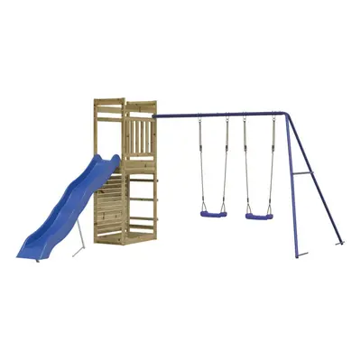 (solid impregnated pinewood) vidaXL Outdoor Playset Playhouse Play Tower Playground Set Solid Wo