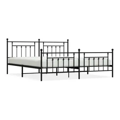 (black, x cm/with headboard & footboard) vidaXL Metal Bed Frame Bedroom Bed Base Bedstead Metal 